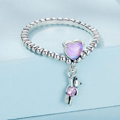 "Sylvory 925 Sterling Silver Twirl Teddy Ring"