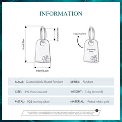 Silver Customized Board Charm