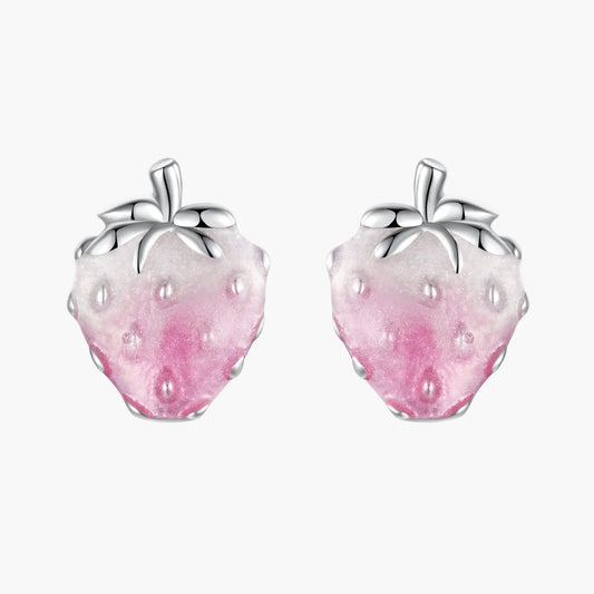 Sylvory 925 Sterling Silver Strawberry Studs