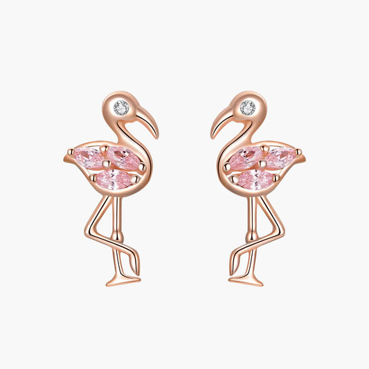 Sylvory 925 Sterling Silver Chic Flamingo Studs