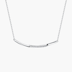 Silver Smiling Curve Necklace