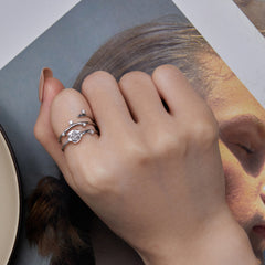 Silver Twisted Rose Vine Ring