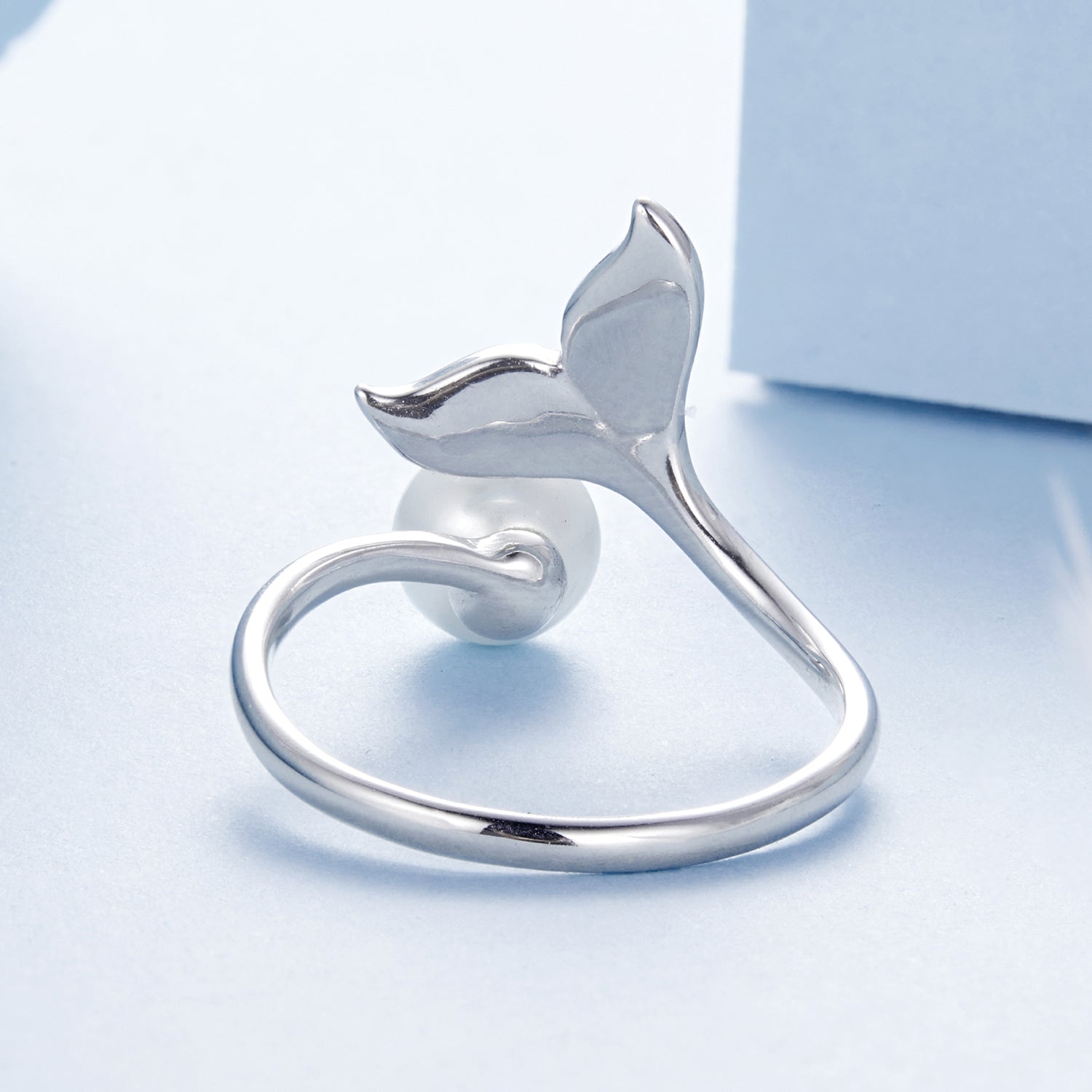 Sylvory 925 Sterling Silver Mermaid Pearl Ring