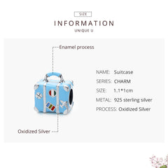 Silver Wanderlust Briefcase Charm