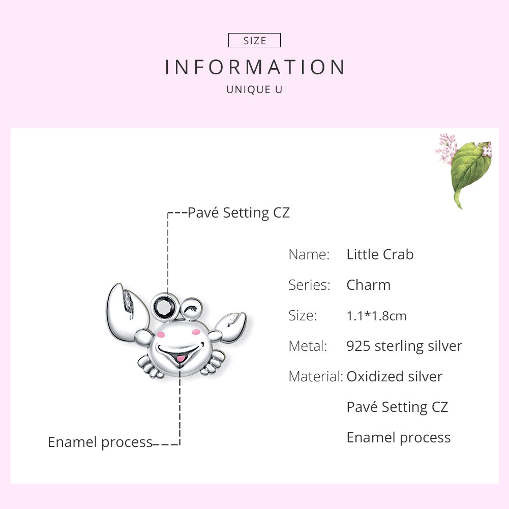 Sylvory 925 Sterling Silver Mr Crabby Charm