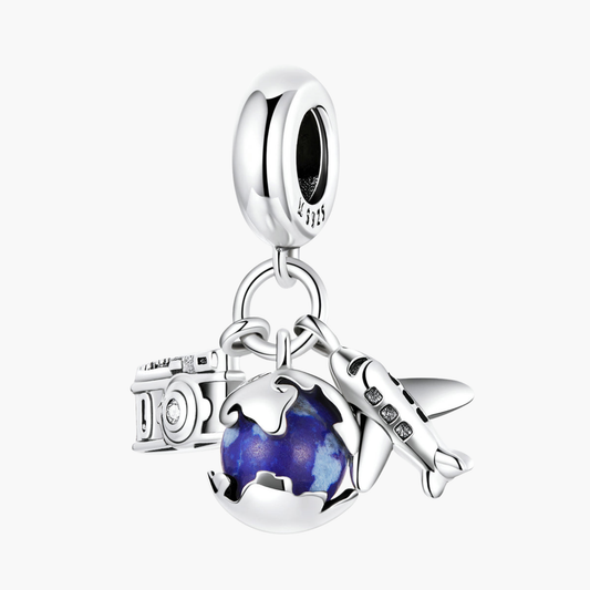 Silver Earth Explorer Charm