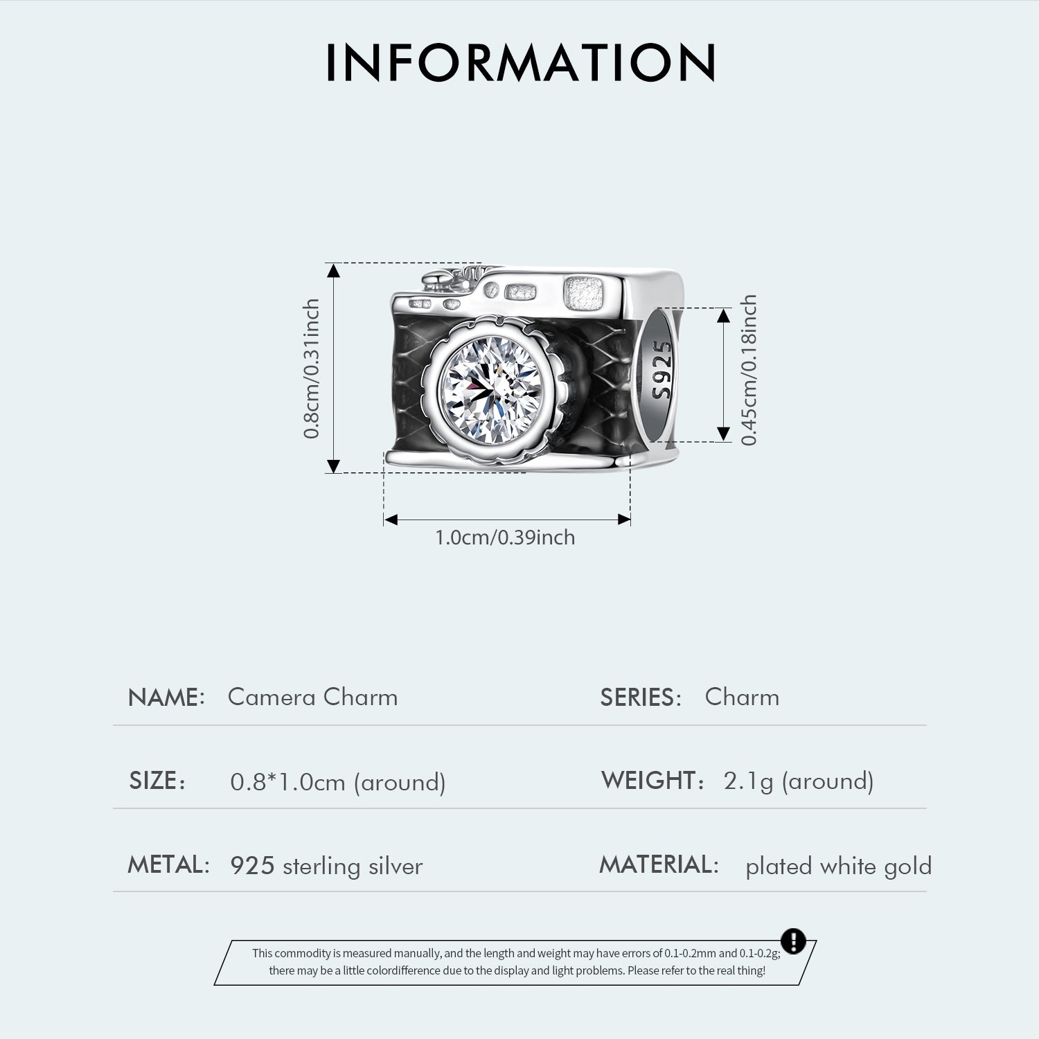 Sylvory 925 Sterling Silver Capture This Charm