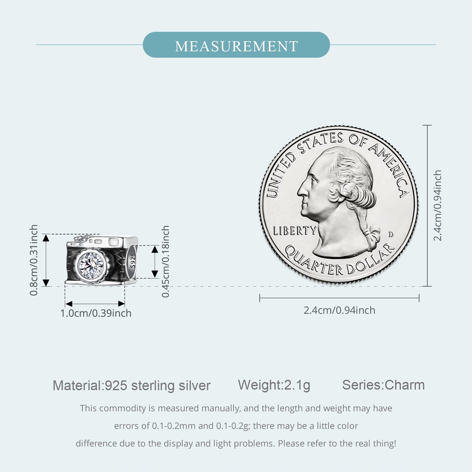 Sylvory 925 Sterling Silver Capture This Charm