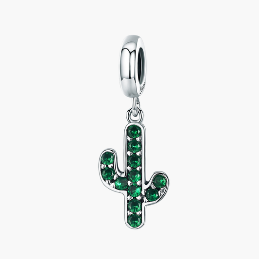 Silver Reversible Cactus Charm