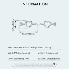 Sylvory 925 Sterling Silver Cupid's Arrow Studs