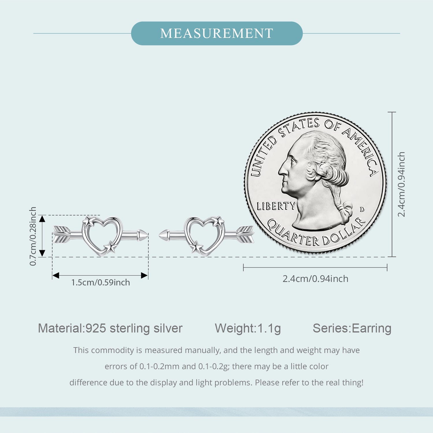 Sylvory 925 Sterling Silver Cupid's Arrow Studs