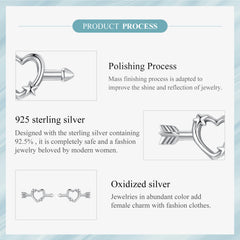 Sylvory 925 Sterling Silver Cupid's Arrow Studs