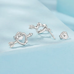 Sylvory 925 Sterling Silver Cupid's Arrow Studs