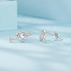 Sylvory 925 Sterling Silver Cupid's Arrow Studs