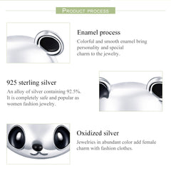 Silver Panda Pop Studs