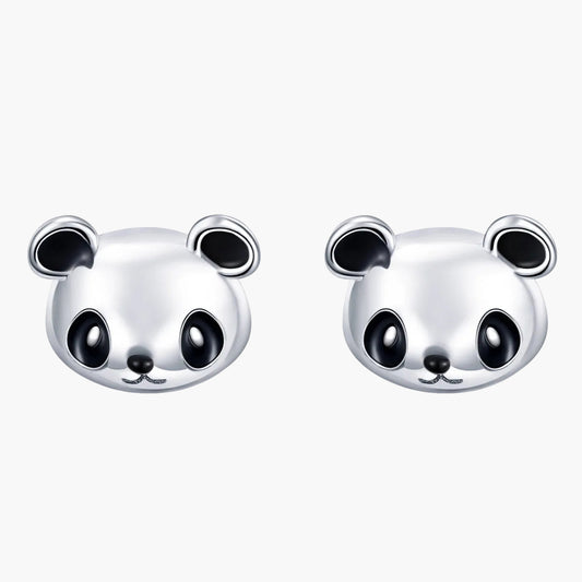 Silver Panda Pop Studs