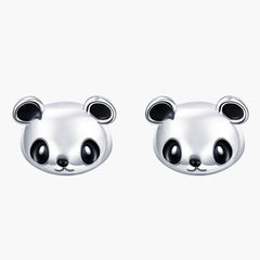 Silver Panda Pop Studs