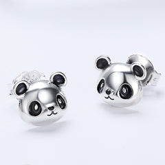 Silver Panda Pop Studs