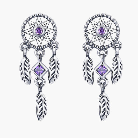 Sylvory 925 Sterling Silver Dreamcatcher Earring