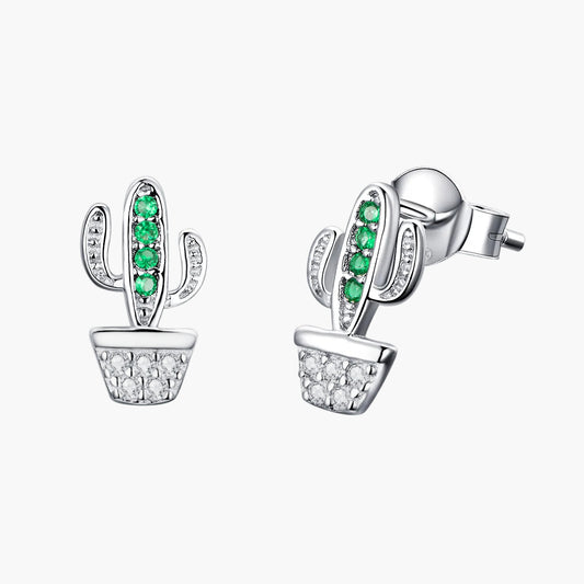 Sylvory 925 Sterling Silver Cactus Cutie Studs