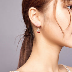 Silver Sweet Cherry Hoops