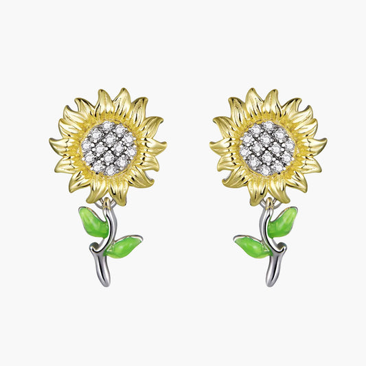Sylvory 925 Sterling Silver Sunflower Studs