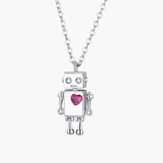 Sylvory 925 Sterling Silver Heartbot Necklace