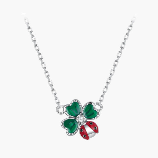 Sylvory 925 Sterling Silver Leaf Ladybug Necklace