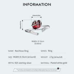 Silver Scarlet Rose Ring