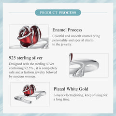 Silver Scarlet Rose Ring