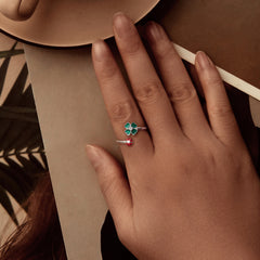 Sylvory 925 Sterling Silver Lucky Leaf Ladybug Ring