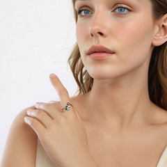 Sylvory 925 Sterling Silver Lucky Leaf Ladybug Ring