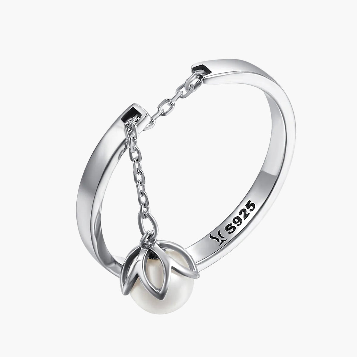 Sylvory 925 Sterling Silver Luna Drop Ring