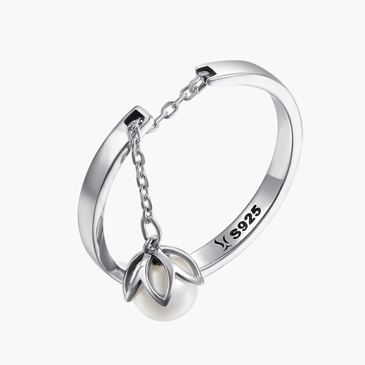 Sylvory 925 Sterling Silver Luna Drop Ring