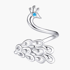 Sylvory 925 Sterling Silver Peacock Pride Ring