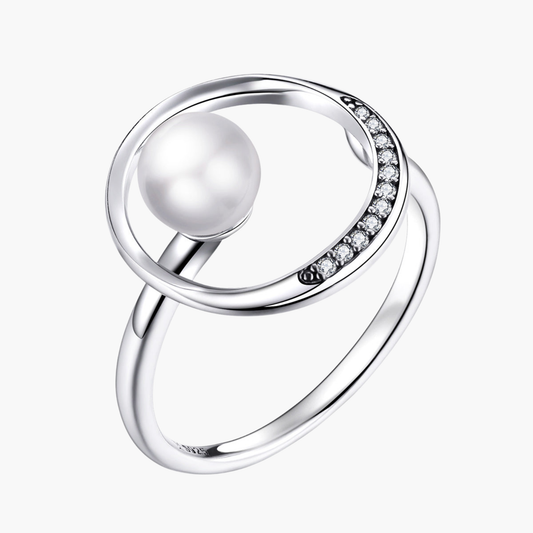 Silver Lumina Pearl Ring