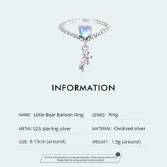 Silver Twirl Teddy Ring