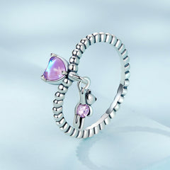 Silver Twirl Teddy Ring