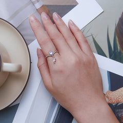 Silver Twirl Teddy Ring