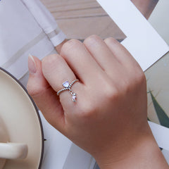 Silver Twirl Teddy Ring