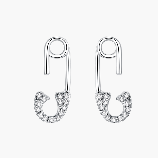 Silver Safety Pin Studs