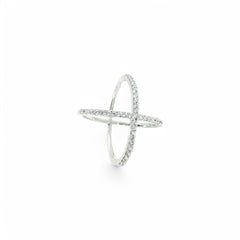 Sylvory 925 Sterling Silver Criss-Cross Pave Ring