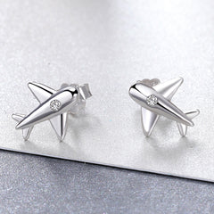 Sylvory 925 Sterling Silver Jet Set Studs