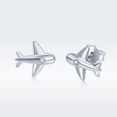 Sylvory 925 Sterling Silver Jet Set Studs