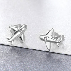Sylvory 925 Sterling Silver Jet Set Studs