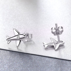 Sylvory 925 Sterling Silver Jet Set Studs