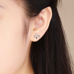 Sylvory 925 Sterling Silver Jet Set Studs