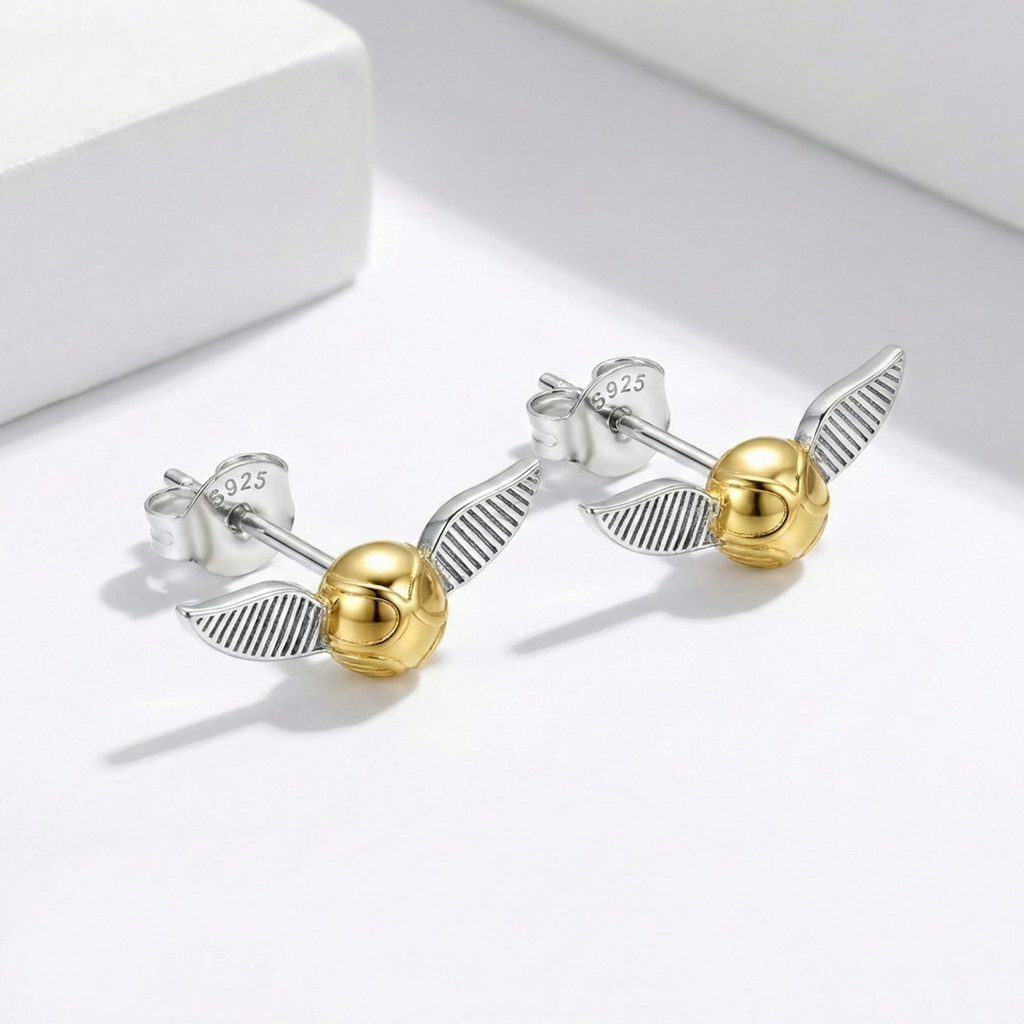Silver Harry Potter Snitch Studs