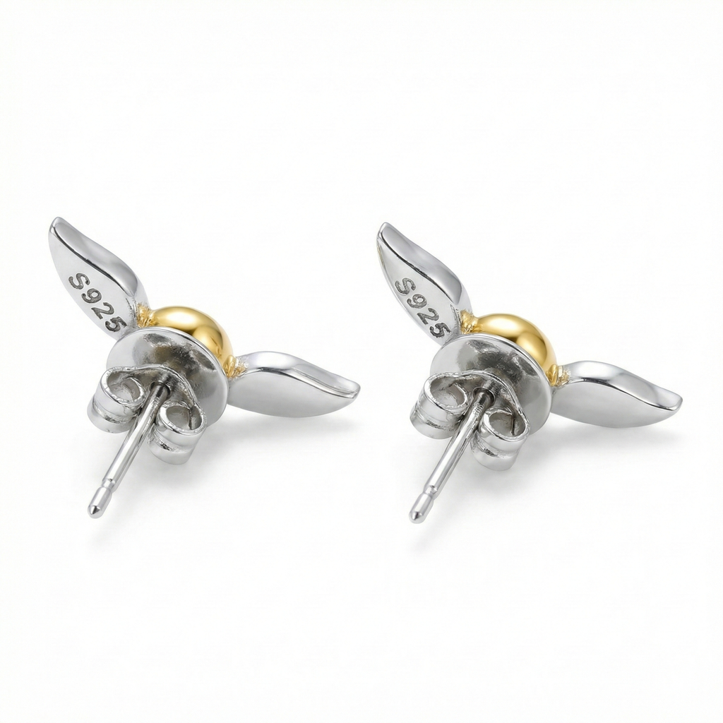 Silver Harry Potter Snitch Studs