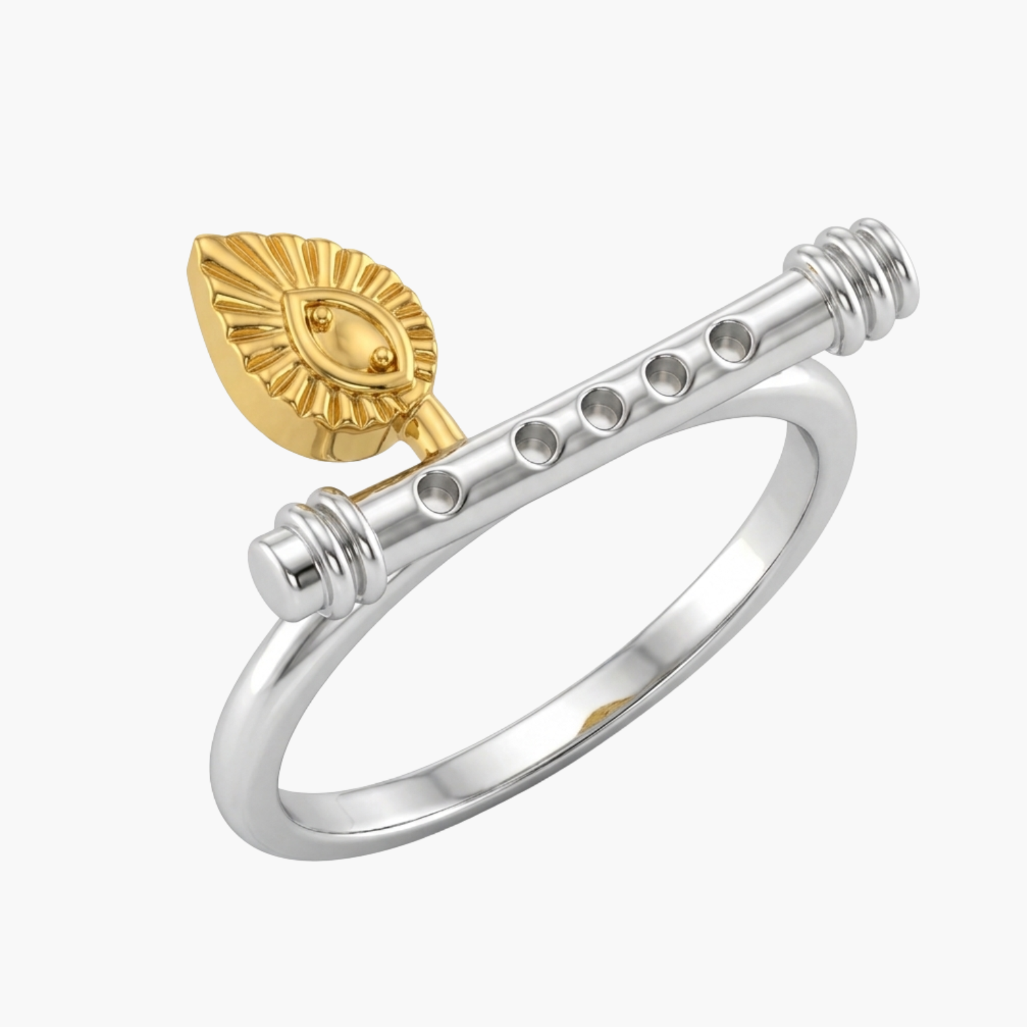 Silver Krishna’s Divine Murali Ring Main image